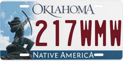 OK license plate 217WMW