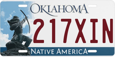 OK license plate 217XIN