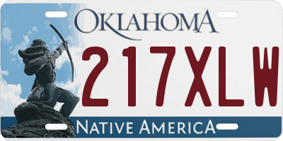 OK license plate 217XLW