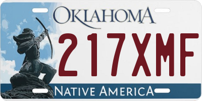 OK license plate 217XMF