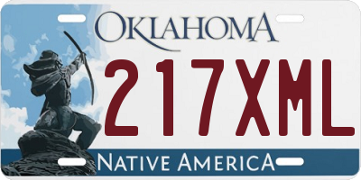 OK license plate 217XML