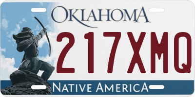 OK license plate 217XMQ