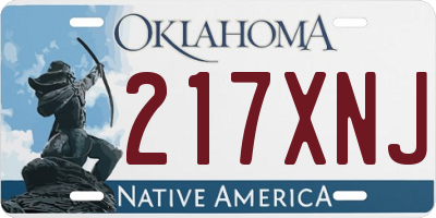 OK license plate 217XNJ