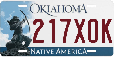 OK license plate 217XOK