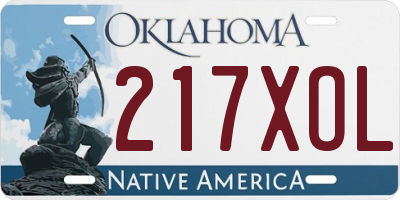 OK license plate 217XOL