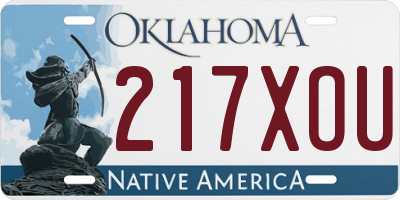 OK license plate 217XOU