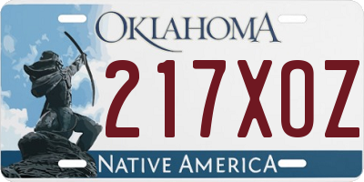 OK license plate 217XOZ