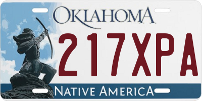 OK license plate 217XPA
