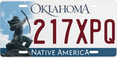 OK license plate 217XPQ
