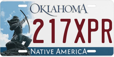 OK license plate 217XPR