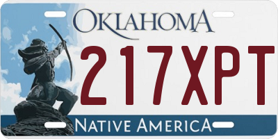 OK license plate 217XPT