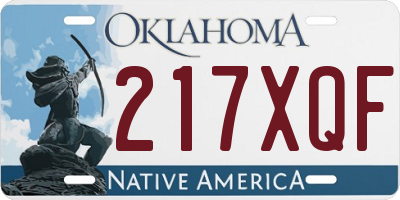 OK license plate 217XQF