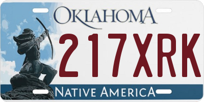 OK license plate 217XRK