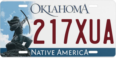 OK license plate 217XUA