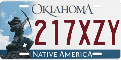 OK license plate 217XZY
