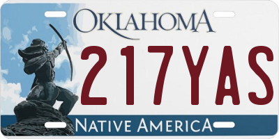 OK license plate 217YAS
