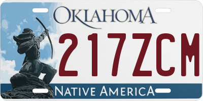 OK license plate 217ZCM