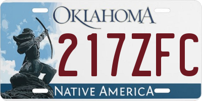 OK license plate 217ZFC