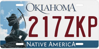 OK license plate 217ZKP