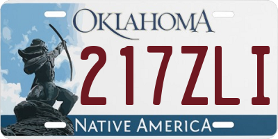 OK license plate 217ZLI