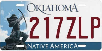 OK license plate 217ZLP