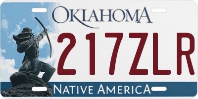 OK license plate 217ZLR