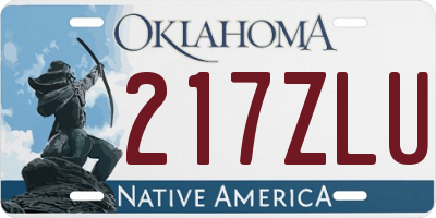 OK license plate 217ZLU