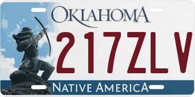 OK license plate 217ZLV