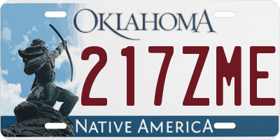 OK license plate 217ZME