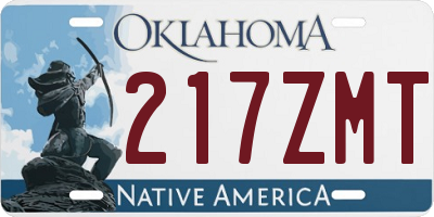 OK license plate 217ZMT