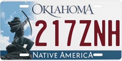 OK license plate 217ZNH