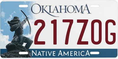 OK license plate 217ZOG