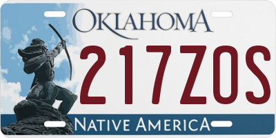 OK license plate 217ZOS