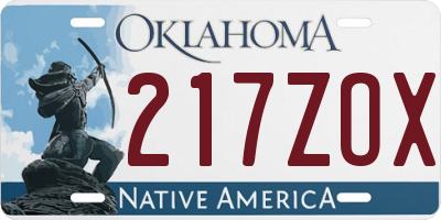 OK license plate 217ZOX