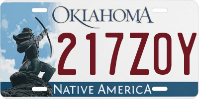 OK license plate 217ZOY