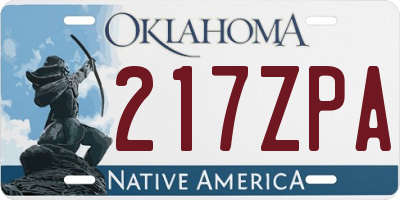 OK license plate 217ZPA
