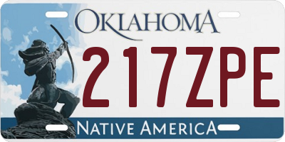 OK license plate 217ZPE