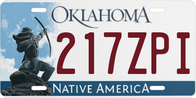 OK license plate 217ZPI