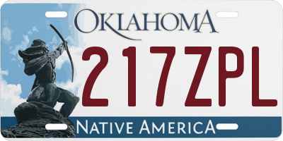 OK license plate 217ZPL