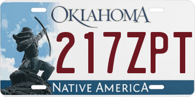 OK license plate 217ZPT