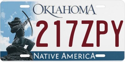 OK license plate 217ZPY