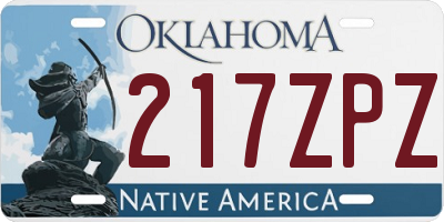 OK license plate 217ZPZ