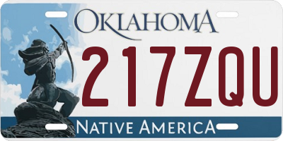 OK license plate 217ZQU