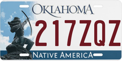 OK license plate 217ZQZ