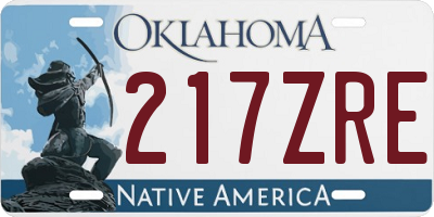 OK license plate 217ZRE