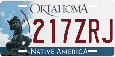 OK license plate 217ZRJ