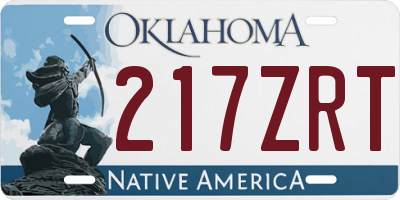 OK license plate 217ZRT