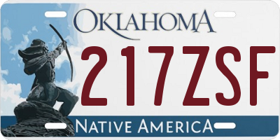 OK license plate 217ZSF