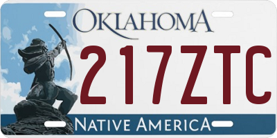 OK license plate 217ZTC