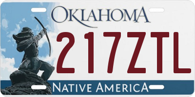 OK license plate 217ZTL